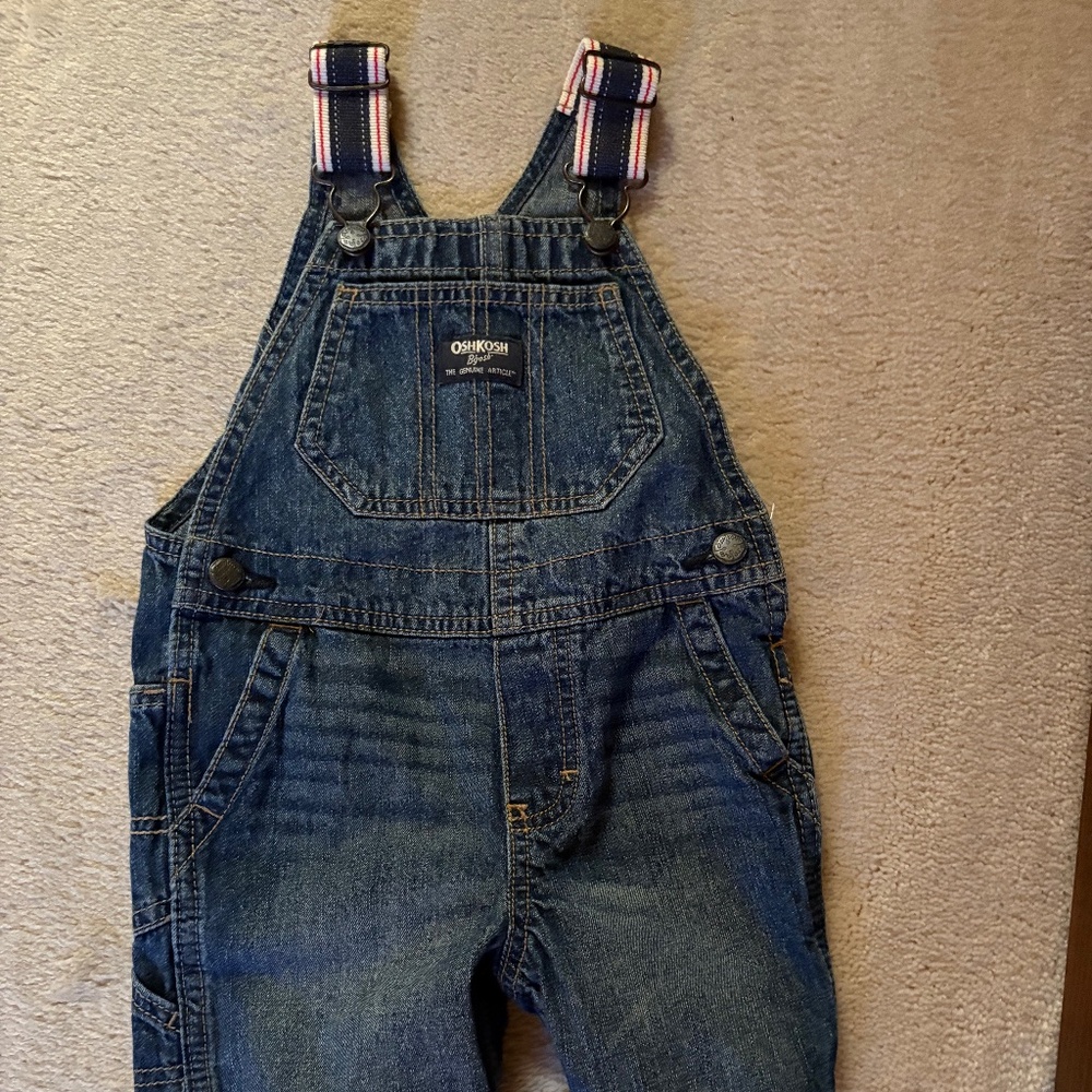 OSHKOSH overall shorts.  100% cotton.  24M